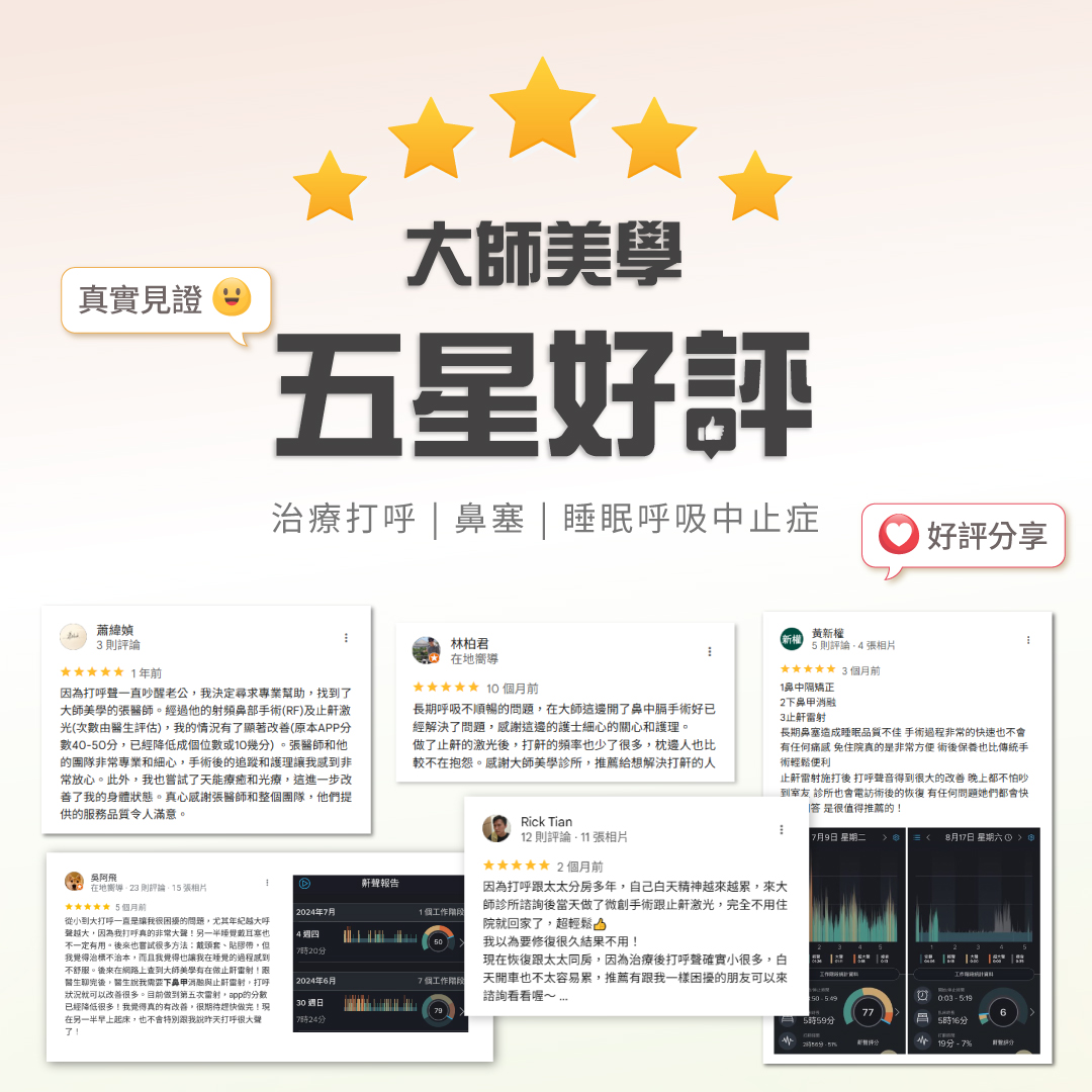 大師五星真實評論 | 找對打呼治療方式，才知道什麼叫睡得好